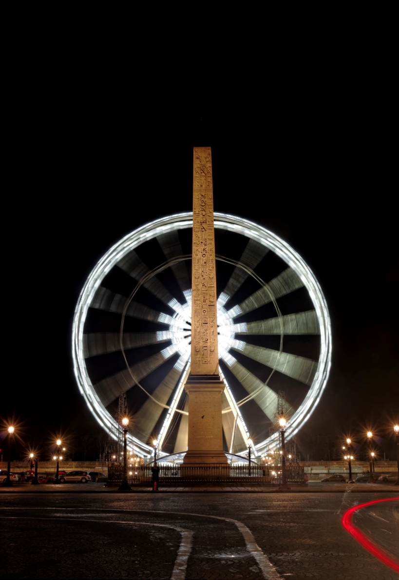 Paris le nuit, Paris by night, Place de la Concorde de nuit, la grande roue de Paris la nuit, l'obélisque de la Concorde, Paris, 